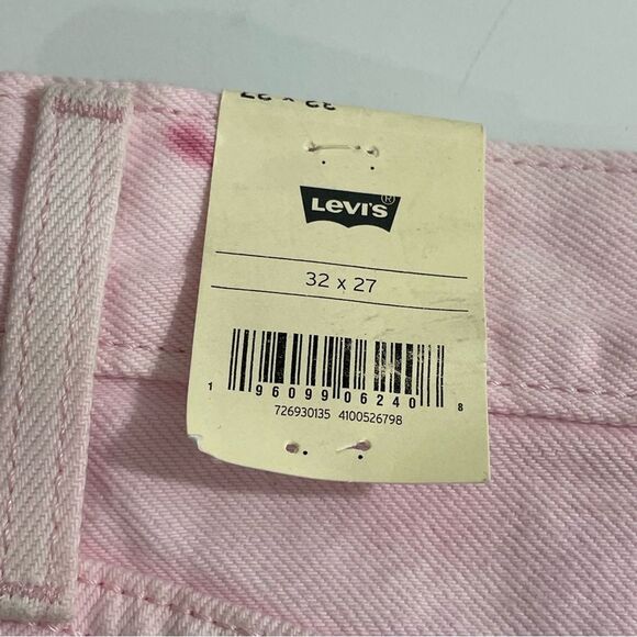 NWT Levi's Premium Jeans Size 32 x 27 Pink Ribcage Straight Ankle Tie Dye‎ - Picture 7 of 14